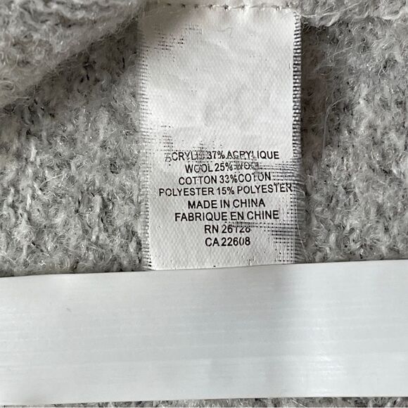 ECHO light gray wool blend warm textured open front cardigan vest, size M / L - Picture 9 of 12